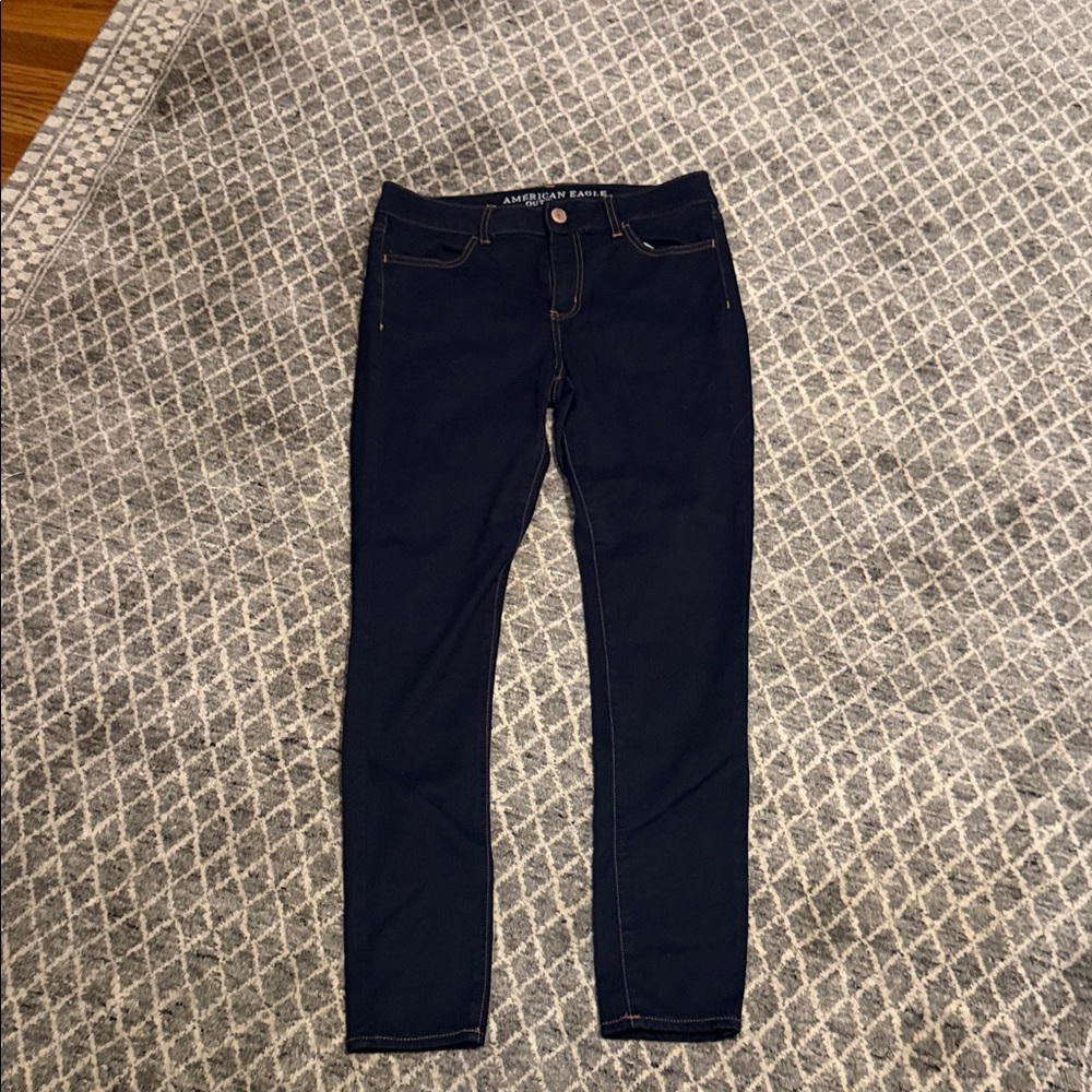 American Eagle Outfitters Women's Super, Super Stretch Jeggings  Dark Jeans